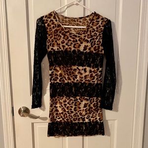 Leopard and lace top